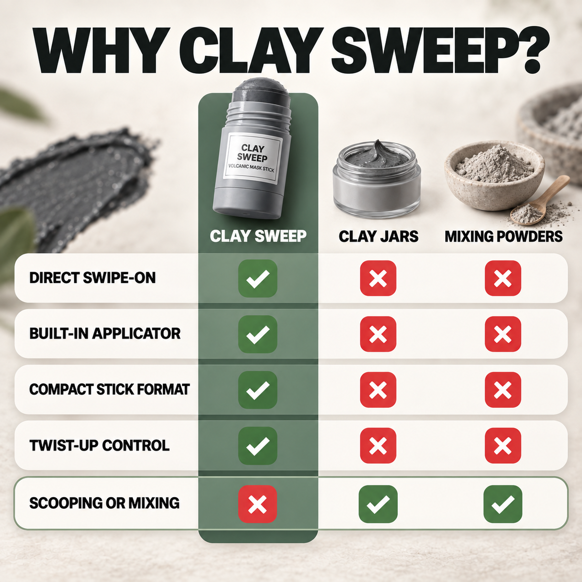 Clay Sweep Volcanic Mask Stick